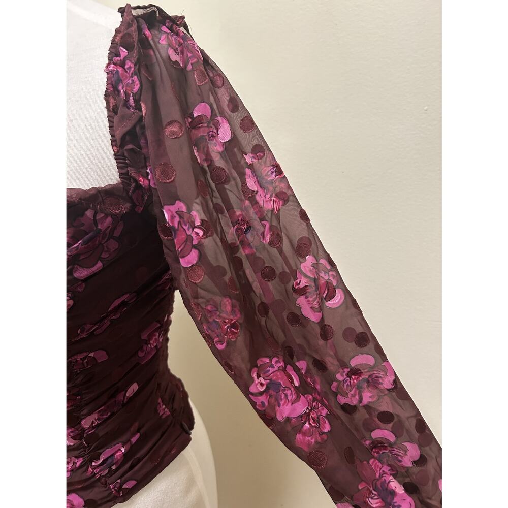 Astr The Label Perkins Fuchsia Burnout Floral Bal… - image 7